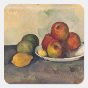 Paul Cezanne   Still life with Apples, c.1890 Square Sticker