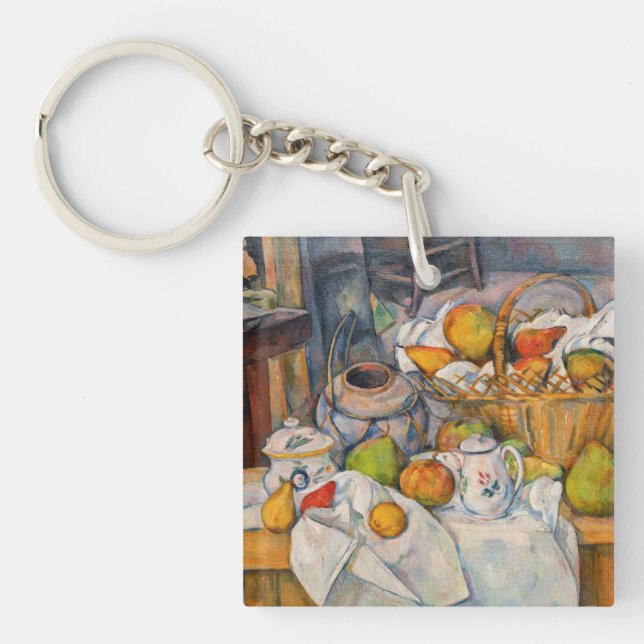 Paul Cezanne - Still Life with Basket Key Ring (Front)