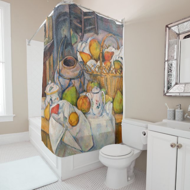 Paul Cezanne - Still Life with Basket Shower Curtain (In Situ)