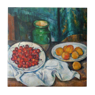 Paul Cezanne - Still Life with Cherries and Peachs Ceramic Tile