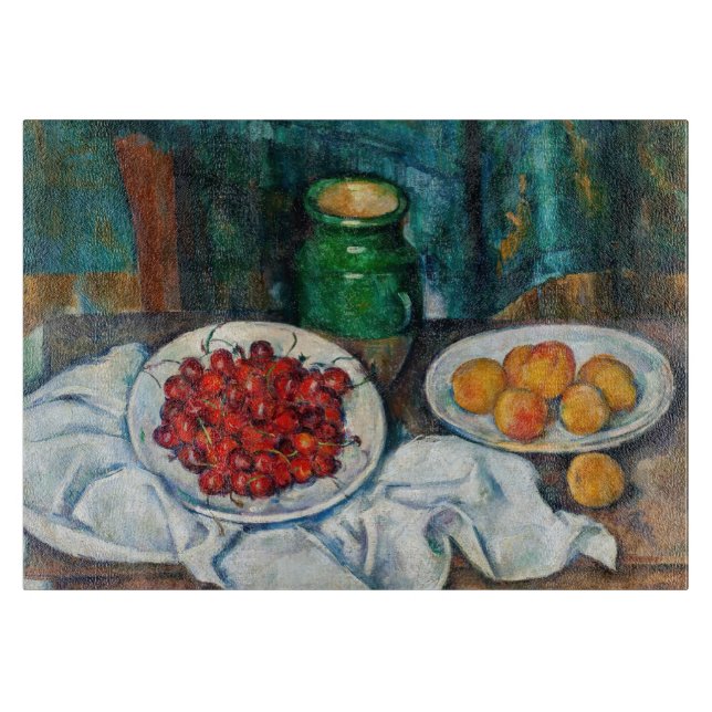 Paul Cezanne - Still Life with Cherries and Peachs Cutting Board (Front)