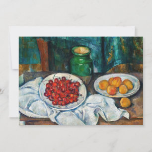 Paul Cezanne - Still Life with Cherries and Peachs Invitation