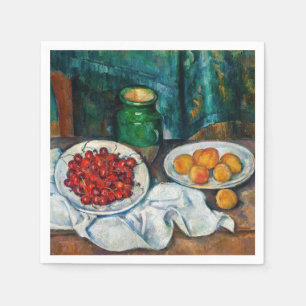 Paul Cezanne - Still Life with Cherries and Peachs Napkin