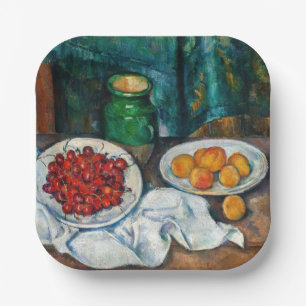 Paul Cezanne - Still Life with Cherries & Peaches Paper Plate