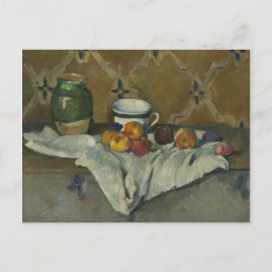 Paul Cezanne Still Life with Jar, Cup, and Apple Postcard