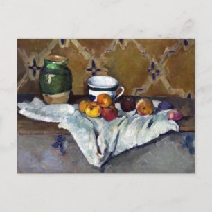 Paul Cezanne Still Life with Jar, Cup, and Apples Postcard