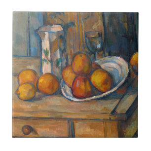 Paul Cezanne - Still Life with Milk Jug and Fruits Ceramic Tile