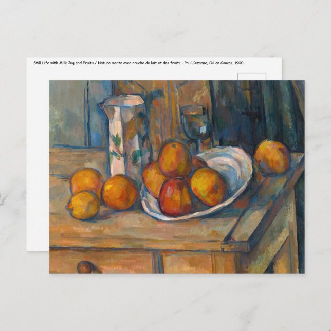 Paul Cezanne - Still Life with Milk Jug and Fruits Postcard (Front/Back)