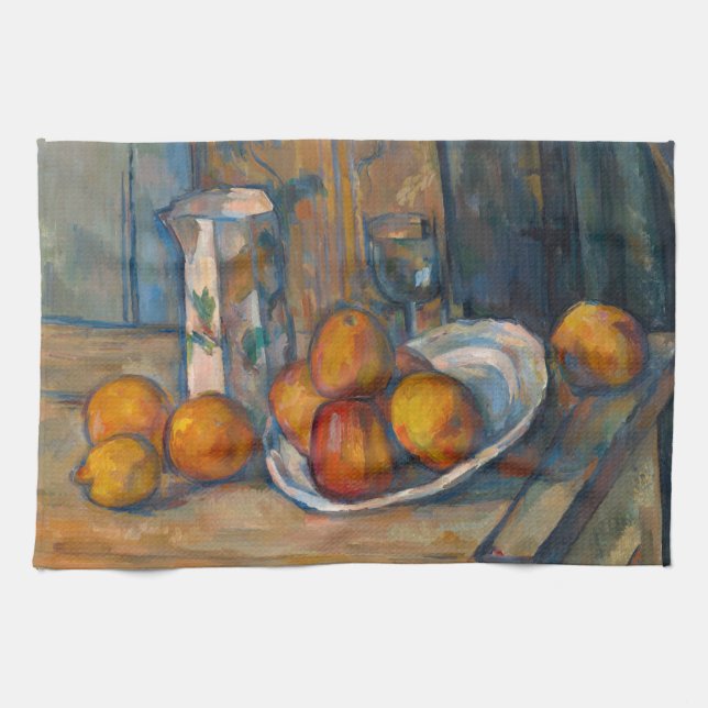 Paul Cezanne - Still Life with Milk Jug and Fruits Tea Towel (Horizontal)