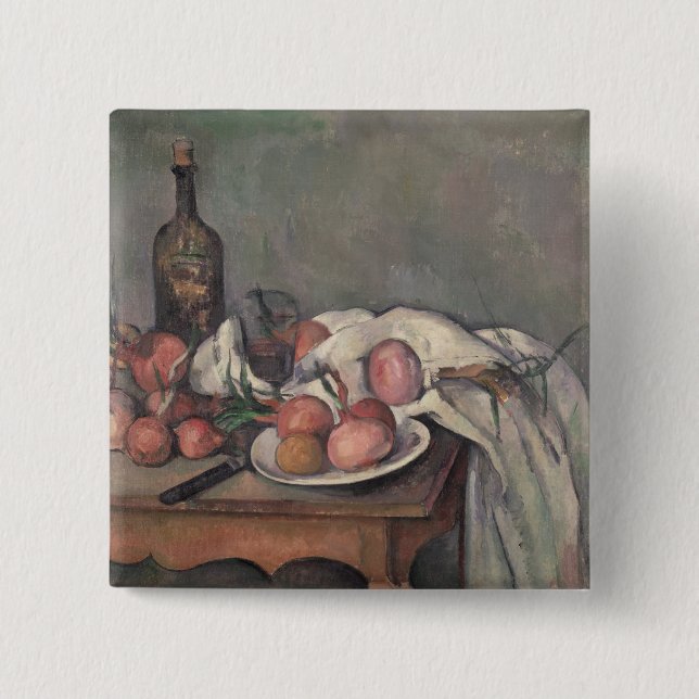 Paul Cezanne | Still Life with Onions, c.1895 15 Cm Square Badge (Front)