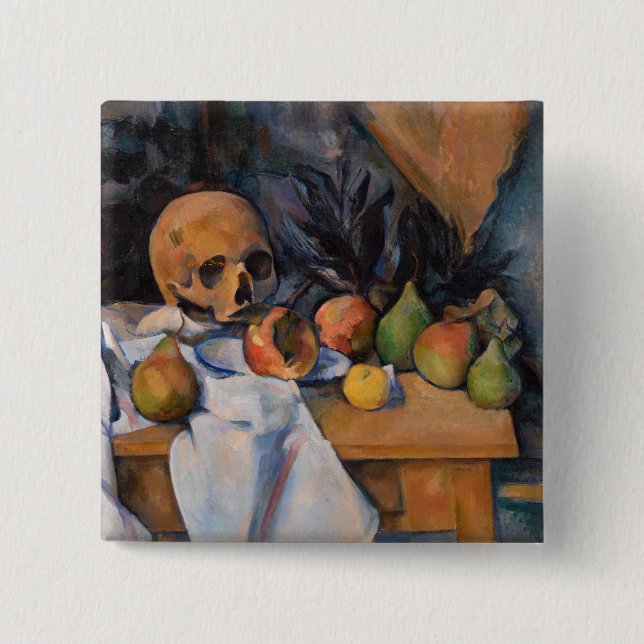 Paul Cezanne - Still Life with Skull 15 Cm Square Badge (Front)