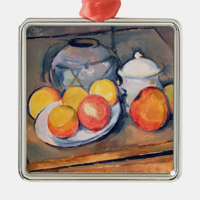 Paul Cezanne | Straw-covered vase Metal Tree Decoration (Front)