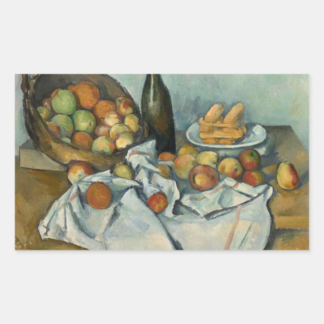 Paul Cezanne - The Basket of Apples Rectangular Sticker (Front)