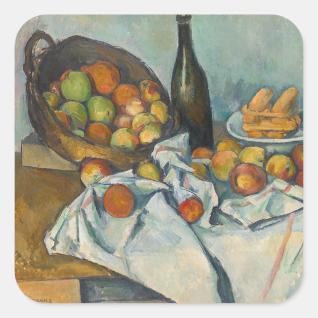 Paul Cezanne - The Basket of Apples Square Sticker (Front)