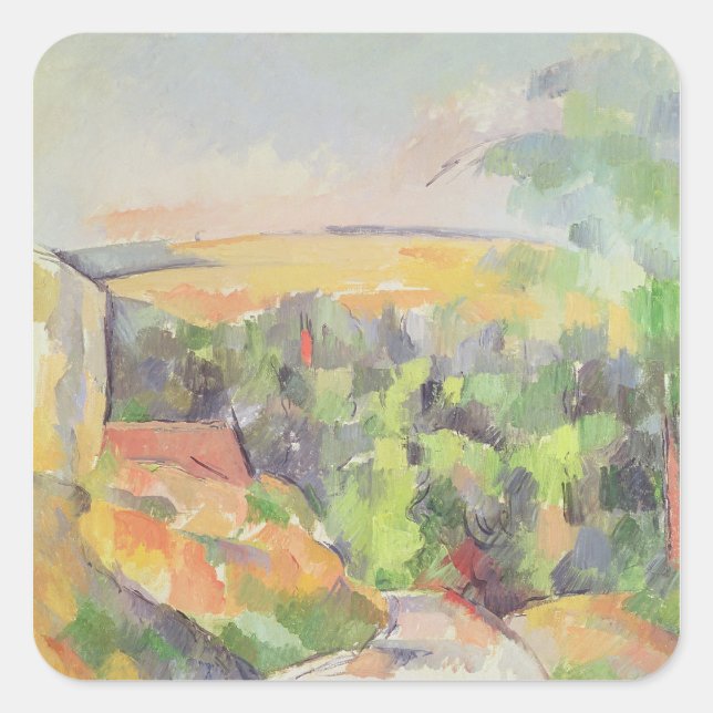 Paul Cezanne | The Bend in the road, 1900-06 Square Sticker (Front)