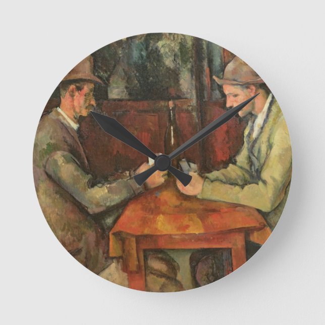 Paul Cezanne | The Card Players, 1893-96 Round Clock (Front)