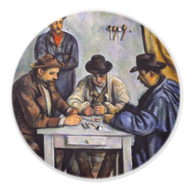 Paul Cezanne - The Card Players Ceramic Knob (Front)