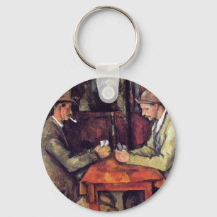 Paul Cezanne - The Card Players Fine Art Painting Key Ring