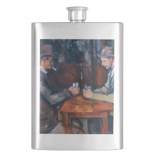 Paul Cezanne - The Card Players Hip Flask