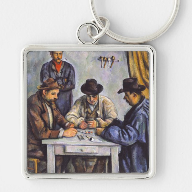 Paul Cezanne - The Card Players Key Ring (Front)