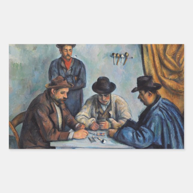 Paul Cezanne - The Card Players Rectangular Sticker (Front)