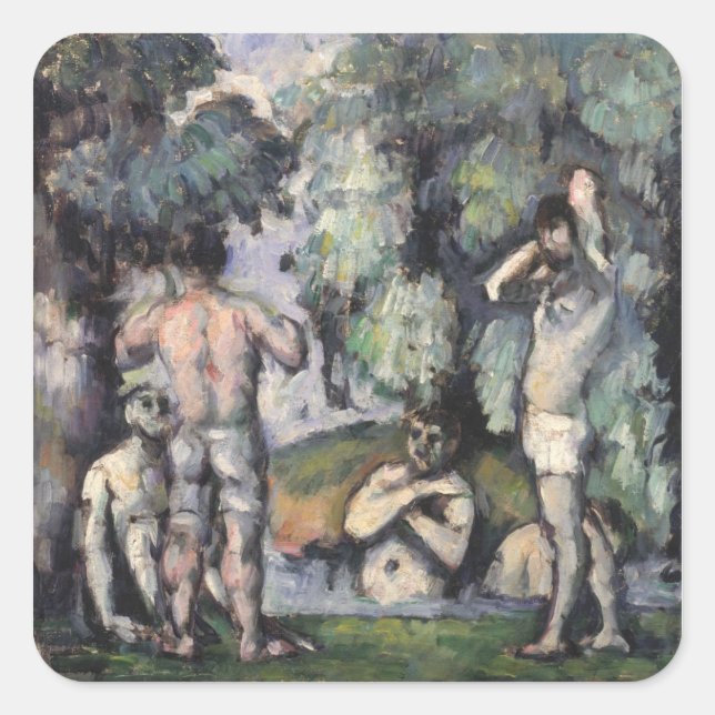 Paul Cezanne | The Five Bathers, c.1875-77 Square Sticker (Front)