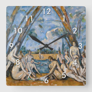 Paul Cezanne - The Large Bathers Square Wall Clock