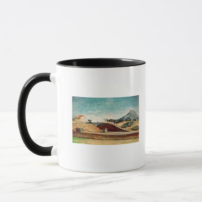 Paul Cezanne | The Railway Cutting, c.1870 Mug (Left)