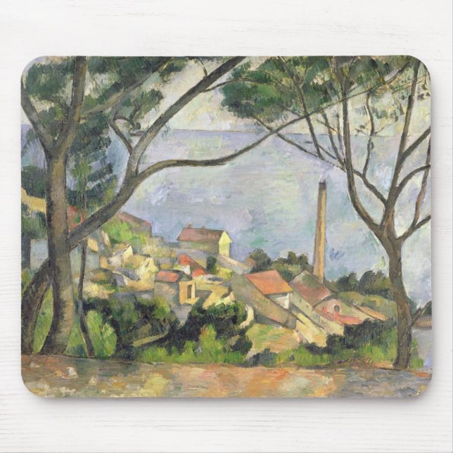 Paul Cezanne | The Sea at l'Estaque, 1878 Mouse Pad (Front)