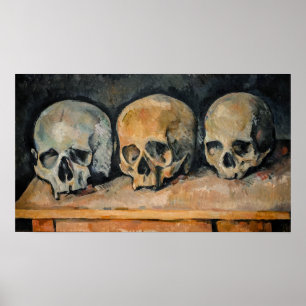 Paul Cezanne - The Three Skull Poster