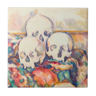 Paul Cezanne - The Three Skull Watercolor Ceramic Tile