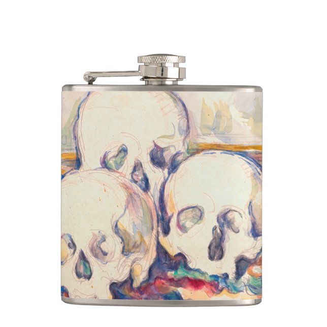 Paul Cezanne - The Three Skull Watercolor Hip Flask (Front)