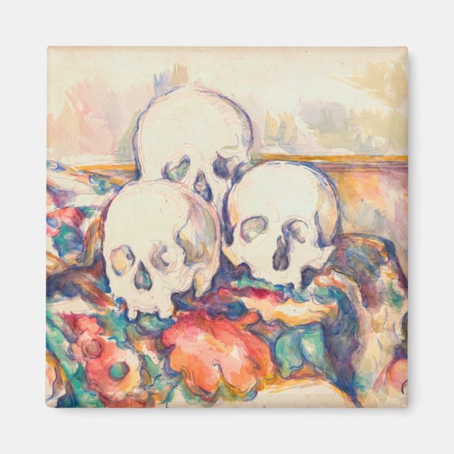 Paul Cezanne - The Three Skull Watercolor Magnet (Front)