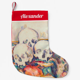 Paul Cezanne - The Three Skull Watercolor Small Christmas Stocking