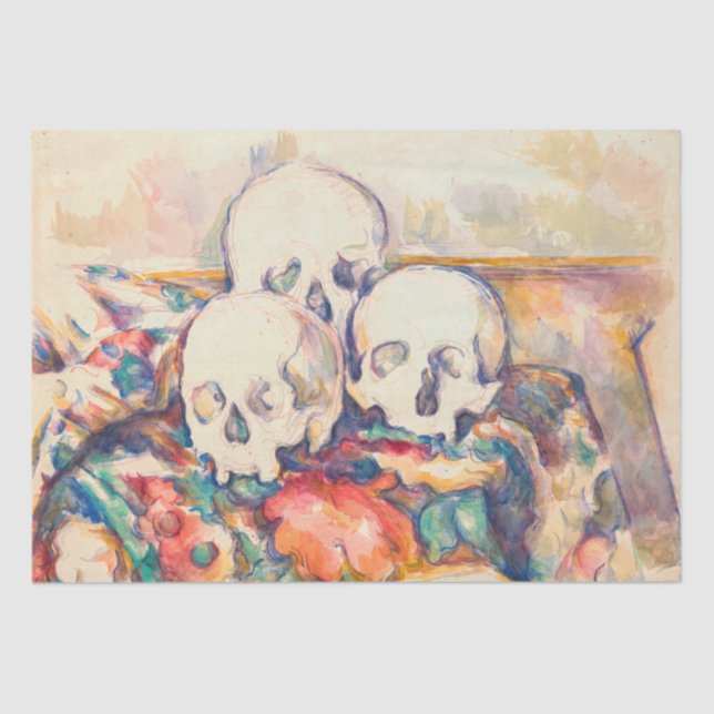 Paul Cezanne - The Three Skull Watercolor Tissue Paper (Front)