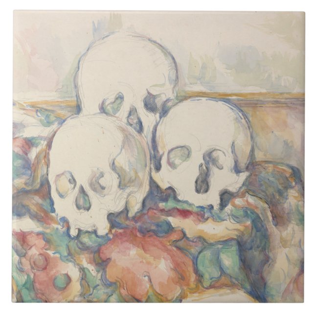 Paul Cezanne - The Three Skulls Ceramic Tile (Front)