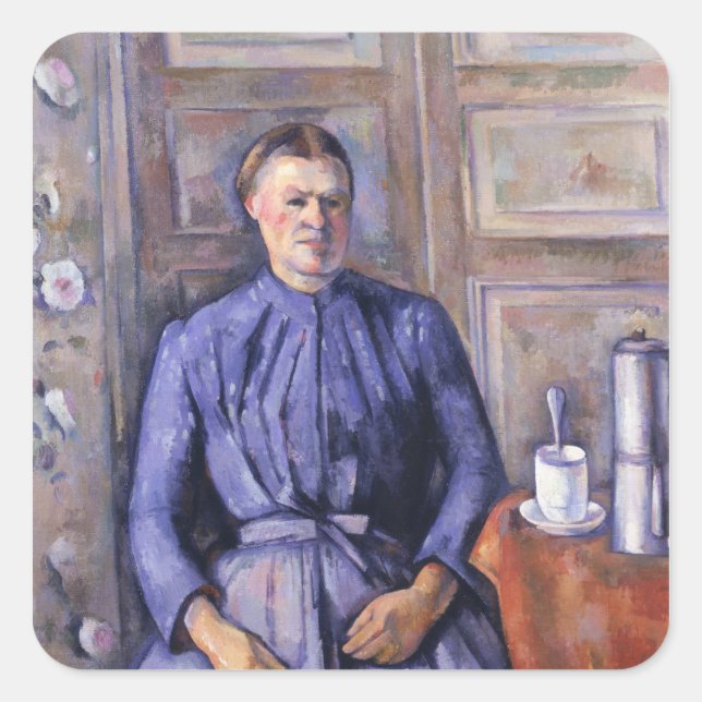 Paul Cezanne | Woman with a Coffee Pot, c.1890-95 Square Sticker (Front)