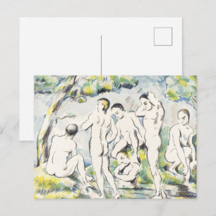 Paul Cézanne's Cubist Prelude,The Bathers Painting Postcard