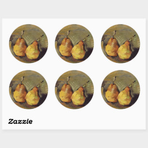 Paul Cezanne's painting, Two Pears, Classic Round Sticker