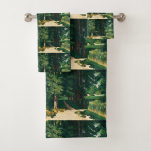 Paul Cézanne's The Avenue,Green Trees Classic Bath Towel Set