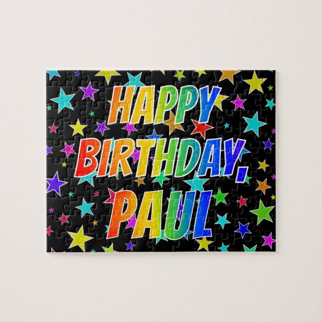"PAUL" First Name, Fun "HAPPY BIRTHDAY" Jigsaw Puzzle (Horizontal)
