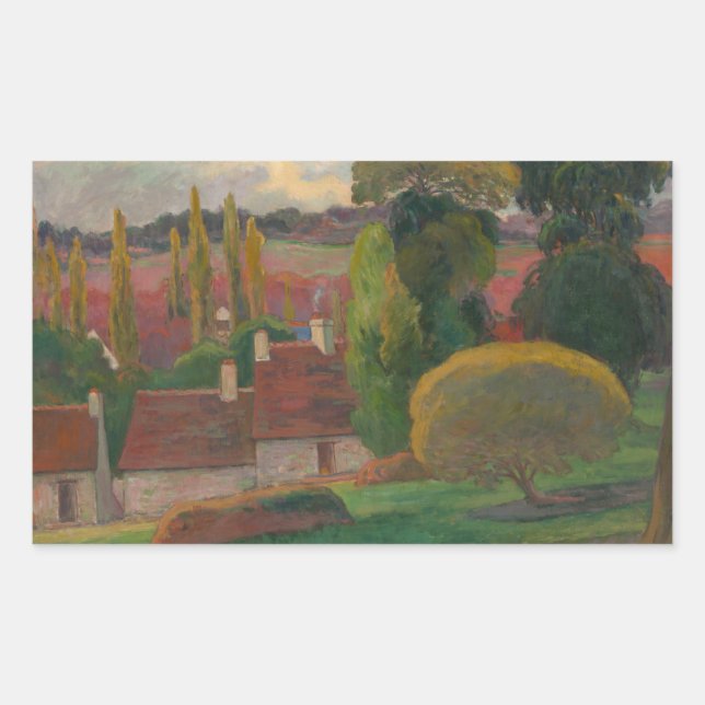Paul Gauguin - A Farm in Brittany Rectangular Sticker (Front)