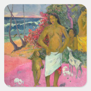 Paul Gauguin   A Walk by the Sea, 1902 Square Sticker