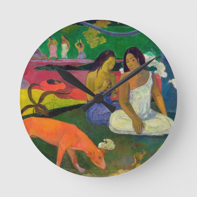 Paul Gauguin | Arearea (The Red Dog), 1892 Round Clock (Front)