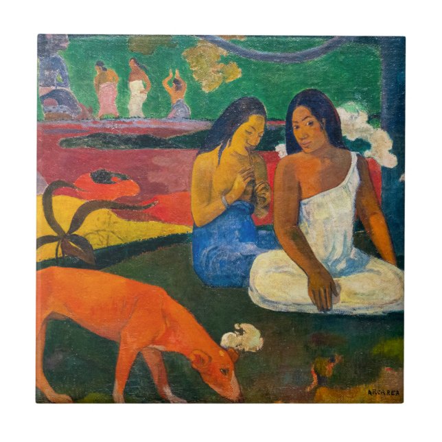 Paul Gauguin - Arearea / The Red Dog Ceramic Tile (Front)