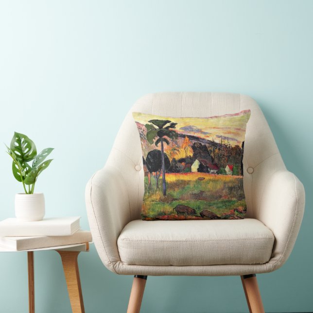 Paul Gauguin art: Come Here, Road in Tahiti, Cushion (Chair)