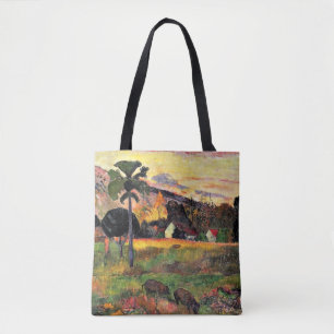 Paul Gauguin art: Come Here, Road in Tahiti, Tote Bag