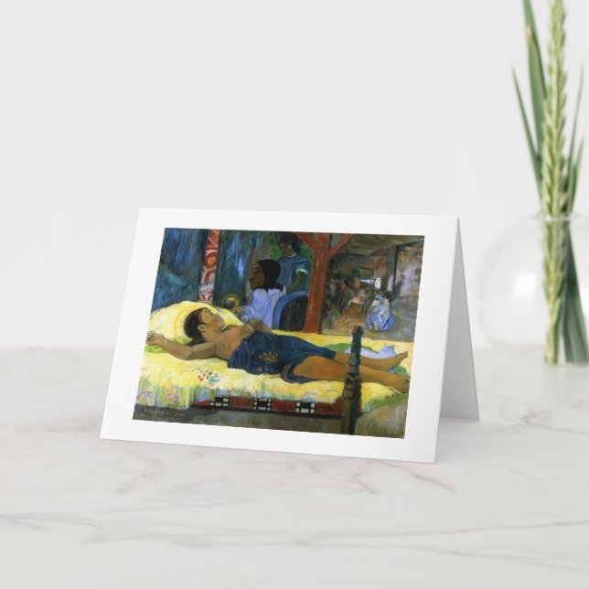 Paul Gauguin art painting black nativity Tahiti Holiday Card (Front)