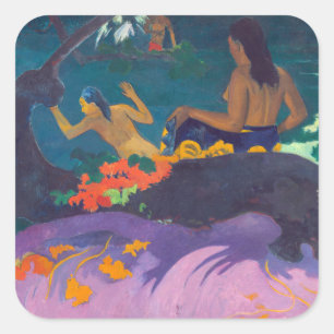 Paul Gauguin - By the Sea / Fatata te Miti Square Sticker