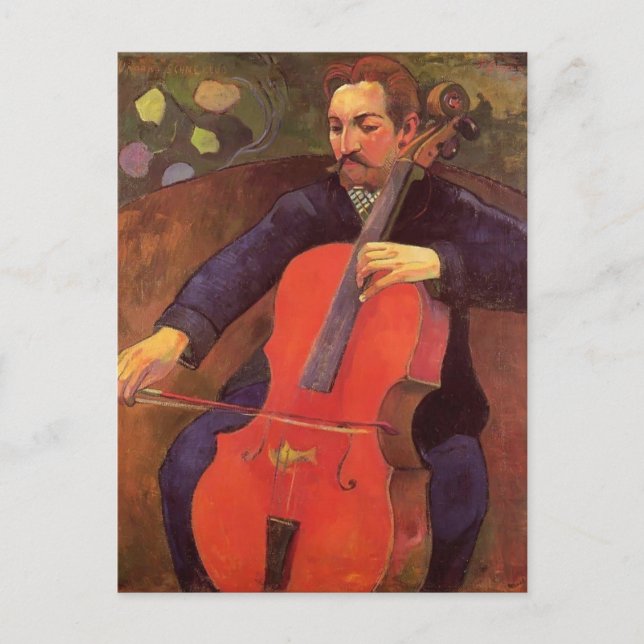 Paul Gauguin- Cellist,Portrait of Upaupa Scheklud Postcard (Front)